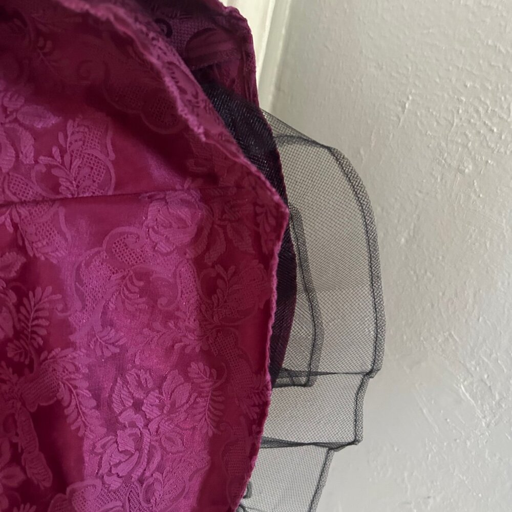Vintage Roberta Mock-Neck Strapless Dress with Embroidered Collar - Size 9/10 - Picture 6 of 10